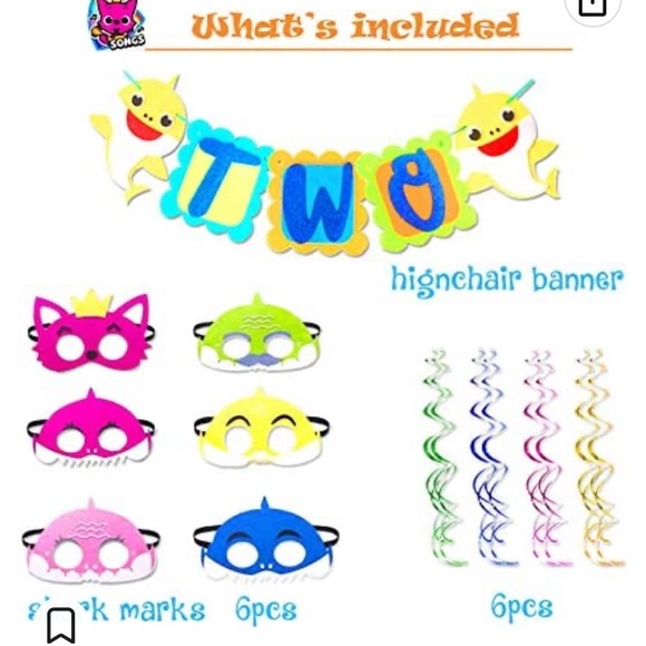 Baby Shark Birthday Party Decorations Supplies Kit, Baby Shark - Picture 4 of 5